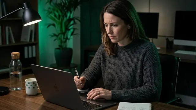 Founder preparing a personalized message on a laptop