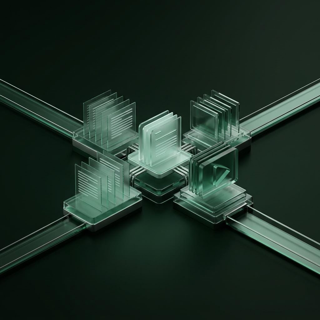 Conveyor of content pieces moving through a self-hosted pipeline